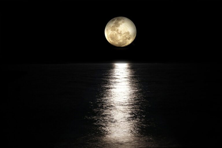 moon, sea, full moon