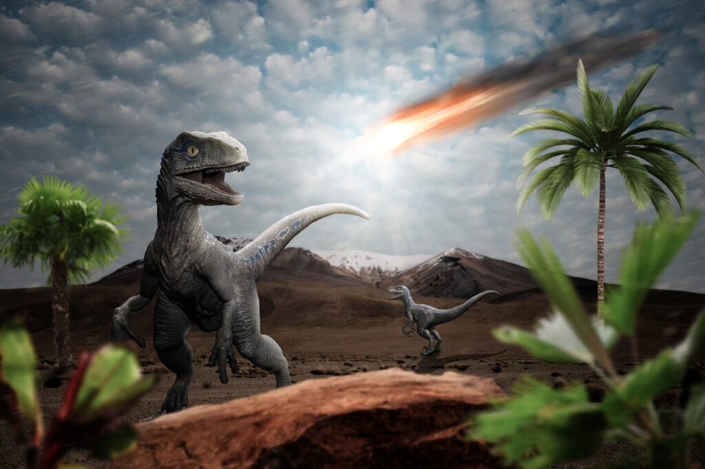 dinosaur, meteor, impact